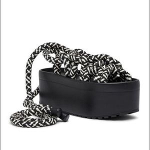 ALLSAINTS Knit Platform Wrap-Around Lace Sandal